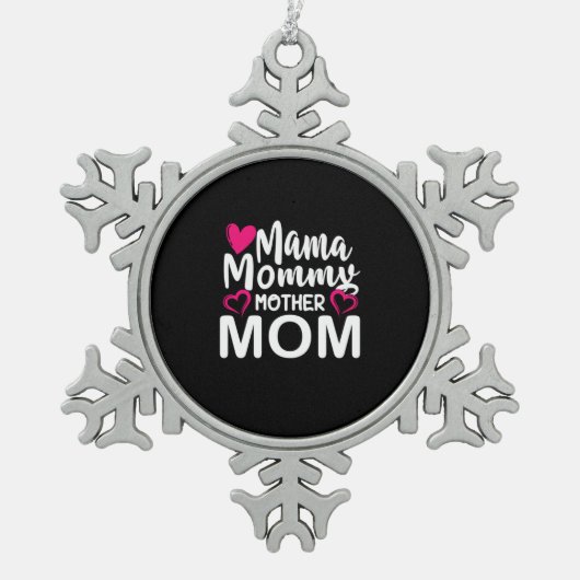 Moeder Kunst mama moeder Tin Sneeuwvlok Ornament (Voorkant)