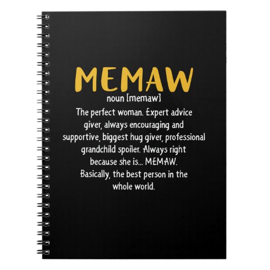 Moeder Kunst Memaw Definitie Notitieboek (Voorkant)