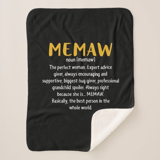 Moeder Kunst Memaw Definitie Sherpa Deken (Voorkant)