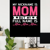 Moeder Kunst Mijn bijnaam is mam Poster (Thuiskantoor)