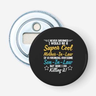 Moeder Kunst Super Cool Moeder in Wet Button Flesopener