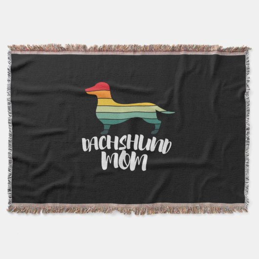 Moeder Kunst Vintage Dachshund Moeder Deken (Voorkant)