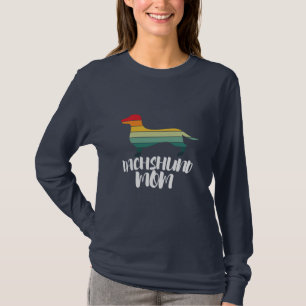 Moeder Kunst Vintage Dachshund Moeder T-shirt