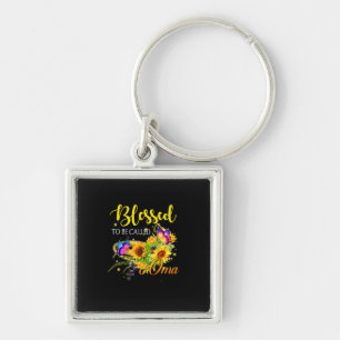 Moeder Kunst zonder kop oma Sunflower genoemd Sleutelhanger