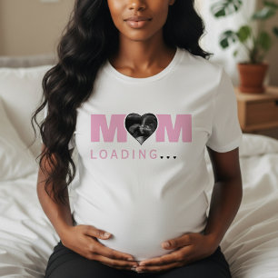Moeder laadt hart foto echoscopie baby shower t-shirt