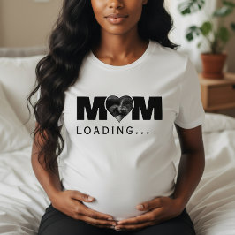 Moeder laadt hart foto echoscopie baby shower t-shirt
