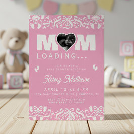 Moeder laadt ultrasone foto Roze baby shower Kaart