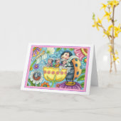 MOEDER LADYBUG EN KINDEREN, KNOP BUBBLE BATH Blank Kaart (Gele Bloem)