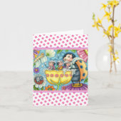 MOEDER LADYBUG EN KINDEREN, KNOP BUBBLE BATH Blank Kaart (Gele Bloem)