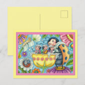 MOEDER LADYBUG EN KINDEREN, KNOP BUBBLE BATH BRIEFKAART (Voorkant / Achterkant)