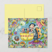 MOEDER LADYBUG EN KINDEREN, KNOP BUBBLE BATH BRIEFKAART (Voorkant / Achterkant)