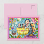 MOEDER LADYBUG EN KINDEREN, KNOP BUBBLE BATH BRIEFKAART (Voorkant / Achterkant)