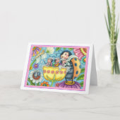 MOEDER LADYBUG EN KINDEREN, TULIP BUBBLE BATH FEESTDAGEN KAART (Voorkant)