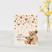 Moeder Leeuwin en haar baby moederdag Kaart (Gele Bloem)