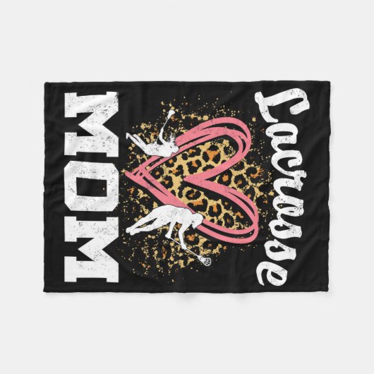 Moeder Leopard Hart Bijpassende Moederdag Fleece Deken (Voorkant (Horizontaal))