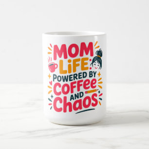 Moeder Leven Aangedreven door Koffie en Chaos Grap Koffiemok