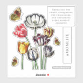 Moeder leven bloemenvlinder sticker (Vel)