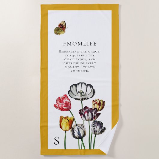 Moeder leven bloemenvlinder strandlaken (Voorkant)