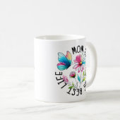 Moeder Leven Bloemige Vlinder Koffiemok (Voorkant rechts)