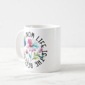Moeder Leven Bloemige Vlinder Koffiemok (Voorkant links)