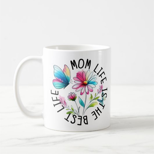 Moeder Leven Bloemige Vlinder Koffiemok (Links)