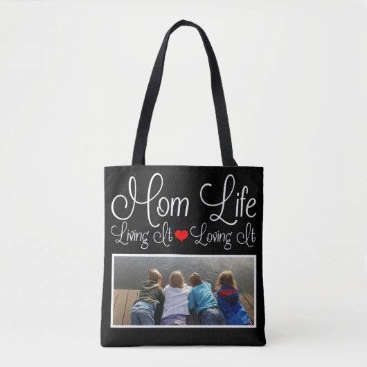 Moeder Leven Foto Zwart Tote Bag (Voorkant)