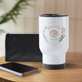Moeder Leven Geserveerd Heet Gezellige Koffie Kat  Reisbeker
