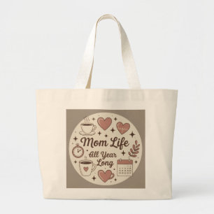 Moeder leven het hele jaar door grote tote bag