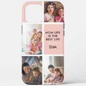 Moeder Leven is het Beste Leven 4 Foto Initialen P Case-Mate iPhone Case (Achterkant)