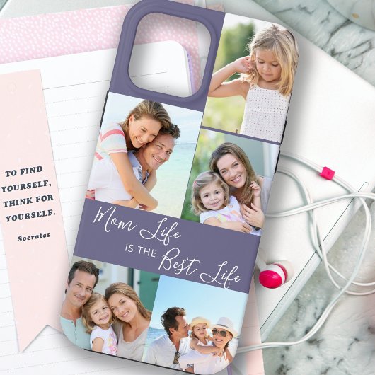 Moeder Leven is het Beste Leven 5 Foto Collage Paa Case-Mate iPhone Case