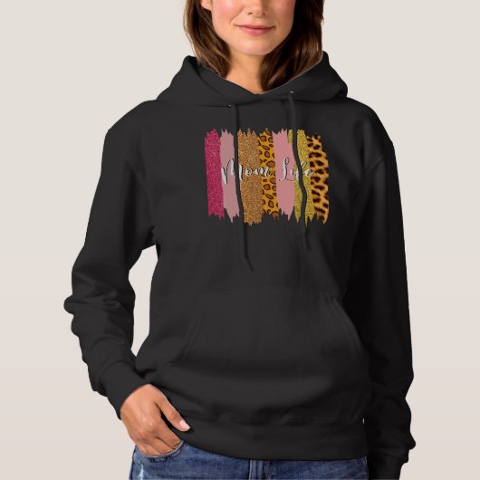Moeder Leven Leopard Moederdag Hoodie (Voorkant)