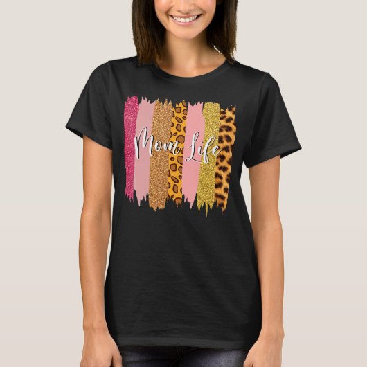 Moeder Leven Leopard Moederdag T-shirt (Voorkant)