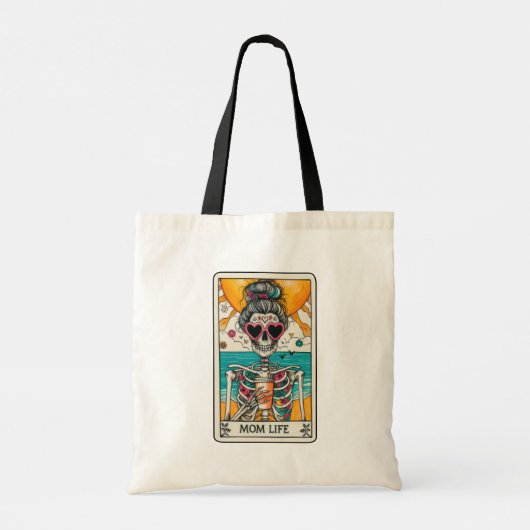 Moeder Leven Skelet Tarot Kaart Canvas tas (Achterkant)
