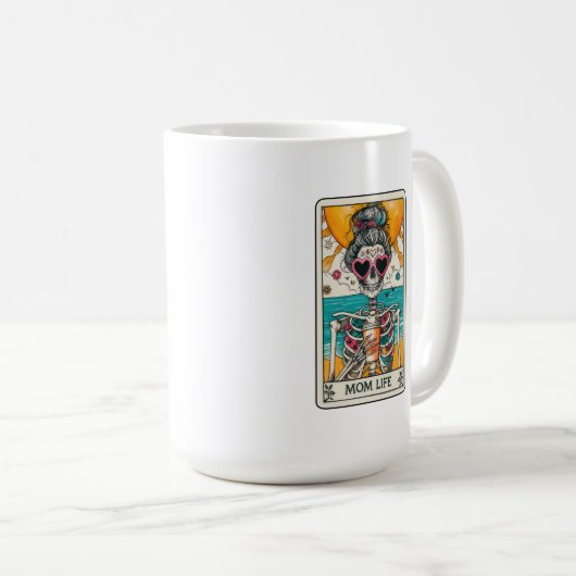 Moeder Leven Skelet Tarot Kaart Koffie Mok (Voorkant rechts)