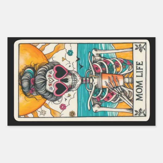 Moeder Leven Skelet Tarot Kaart Stickers (Voorkant)