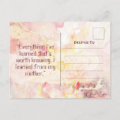  Moeder Liefde Hart Bloemen Moederdag Quote Feestdagenkaart (Achterkant)