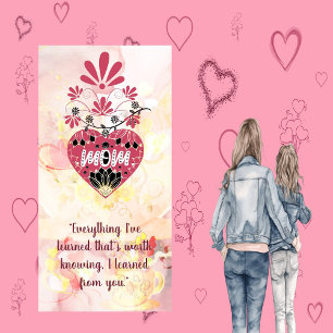 Moeder Liefde Hart Bloemmotief Moederdag Citaat Feestdagenkaart