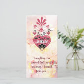 Moeder Liefde Hart Bloemmotief Moederdag Citaat Feestdagenkaart (Staand voorkant)