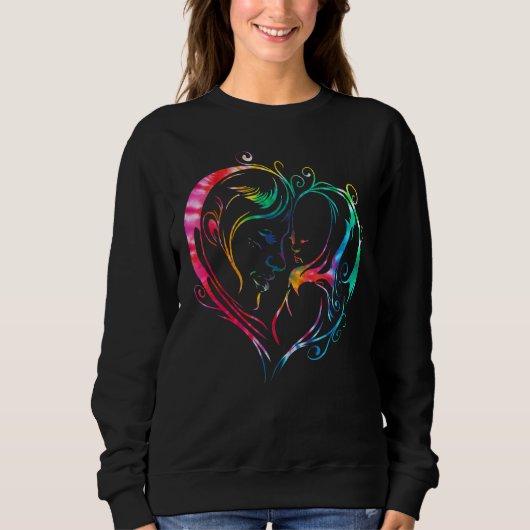 Moeder Liefde Hart Moederdag Kleur Plezier Trui (Voorkant)