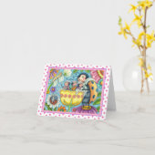 MOEDER LIEVENHEERSBEESJE & KINDEREN, TULP BUBBELBA KAART (Gele Bloem)