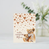 Moeder Lion en haar baby moederdag Briefkaart (Staand voorkant)