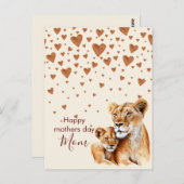 Moeder Lion en haar baby moederdag Briefkaart (Voorkant / Achterkant)