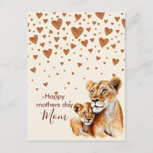 Moeder Lion en haar baby moederdag Briefkaart