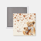 Moeder Lion en haar baby moederdag Magneet (Voorkant / Achterkant)