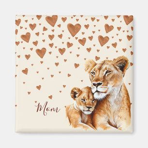 Moeder Lion en haar baby moederdag Magneet