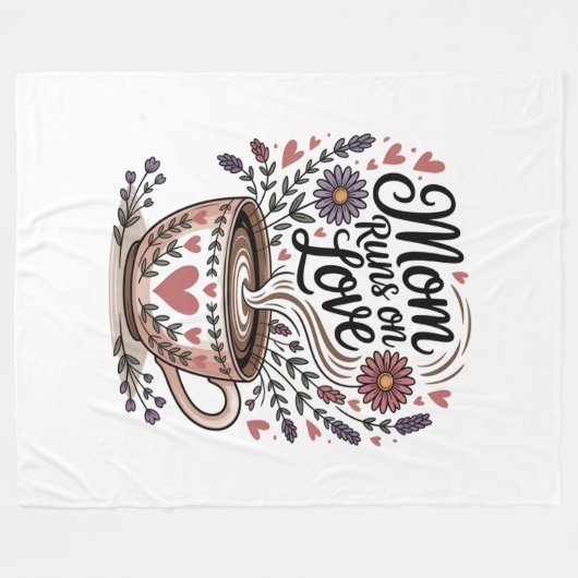 Moeder loopt op liefde fleece deken (Voorkant (Horizontaal))