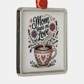 Moeder loopt op liefde metalen ornament (Rechts)