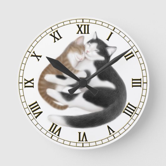Moeder Love Cats Wall Clock Ronde Klok (Voorkant)