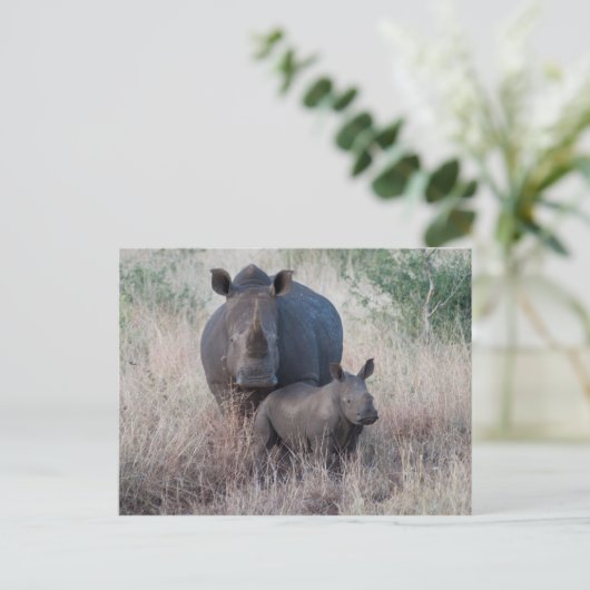 Moeder Love - Rhino Style Briefkaart (Staand voorkant)