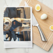 Moeder Luxe Puppy Sjabloon Keuken Handdoeken (Quarter Fold)